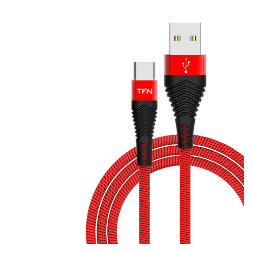 фото Кабель tfn forza, usb type-c (m), usb a(m), 1м, красный / черный [tfn-cfzusbcusb1mrd]