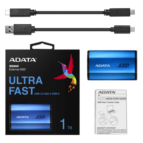 

Внешний диск SSD A-Data SE800, 1000ГБ, синий [ase800-1tu32g2-cbl], SE800