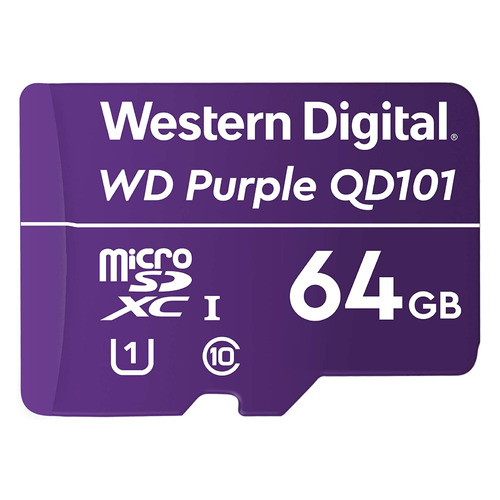 фото Карта памяти microsdxc uhs-i u1 wd purple 64 гб, class 10, wdd064g1p0c, 1 шт.