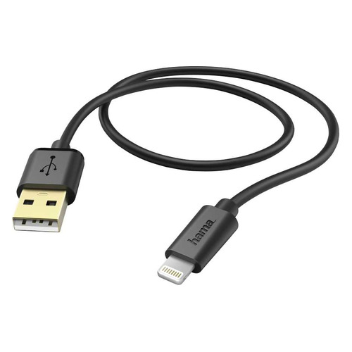 

Кабель HAMA Lightning (m), USB 2.0 (m), 1.5м, MFI, черный [00173635]