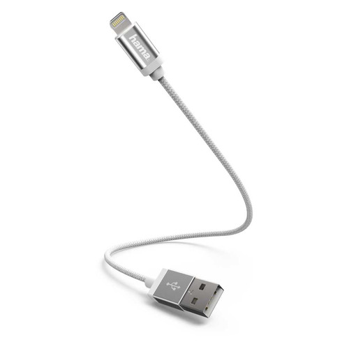 

Кабель HAMA Lightning (m), USB 2.0 (m), 0.2м, MFI, белый [00178283]