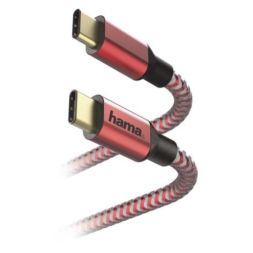 

Кабель HAMA USB Type-C (m), USB Type-C (m), 1.5м, MFI, красный [00183289]