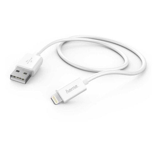 

Кабель HAMA Lightning, USB 2.0 (m), 1м, MFI, белый [00183298]