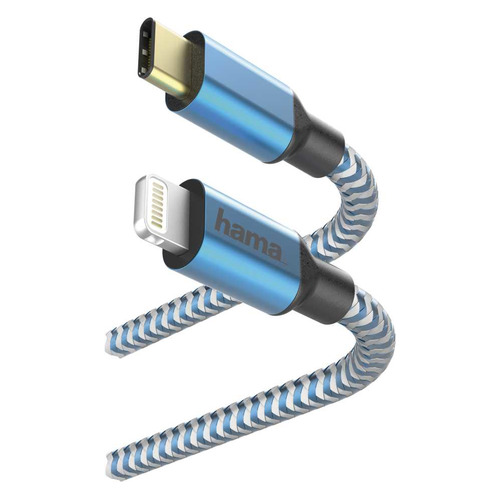 

Кабель HAMA Lightning, USB Type-C (m), 1.5м, MFI, синий [00183311]