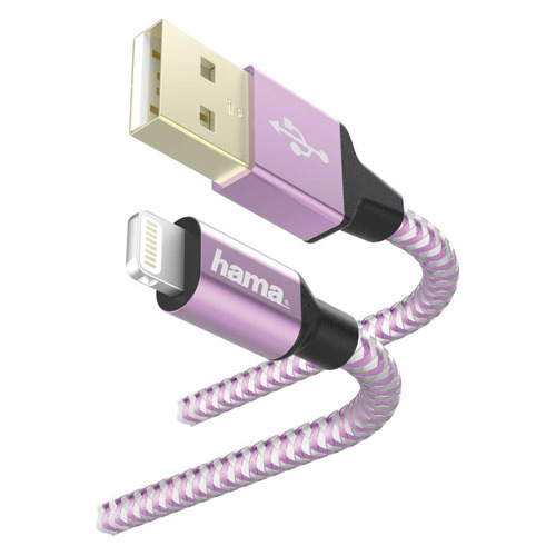 

Кабель HAMA Lightning, USB 2.0 (m), 1.5м, MFI, фиолетовый [00187202]