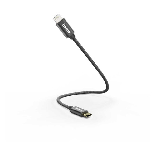 

Кабель HAMA USB Type-C (m), Lightning (m), 0.2м, MFI, черный [00187208]