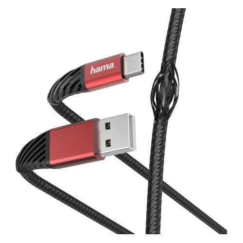 

Кабель HAMA USB Type-C (m), USB 2.0 (m), 1.5м, MFI, черный / красный [00187218]