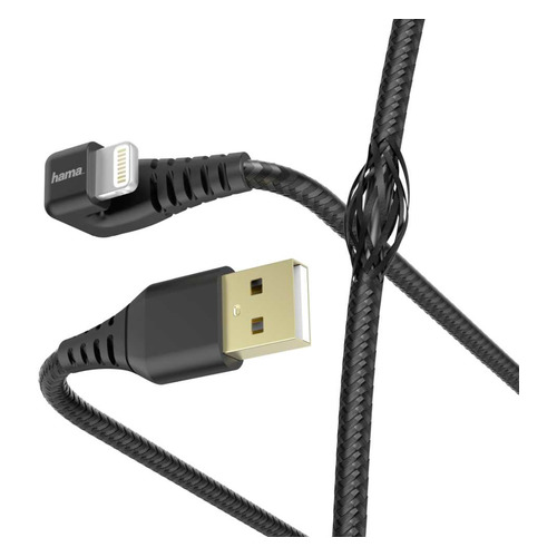 

Кабель HAMA Lightning (m), USB 2.0 (m), 1.5м, MFI, черный [00187221]