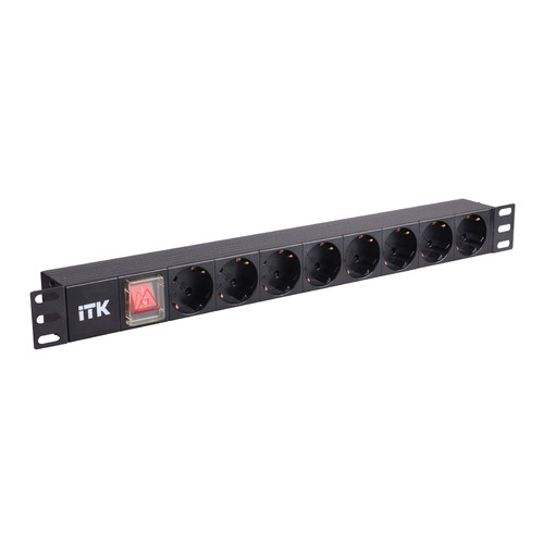 

Блок распределения питания ITK (PH12-8D3) гор.размещ. 8xSchuko базовые 16A C14