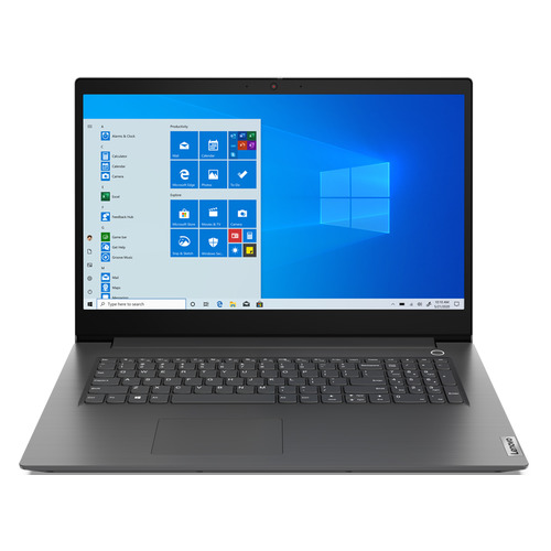 фото Ноутбук lenovo v17-iil, 17.3", ips, intel core i3 1005g1 1.2ггц, 4гб, 256гб ssd, intel uhd graphics , windows 10 home, 82gx0085ru, серый