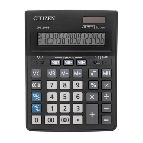 

Калькулятор Citizen CDB1601BK, 16-разрядный, черный, CDB1601BK