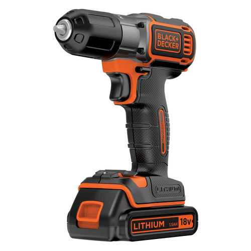 фото Дрель-шуруповерт black & decker asd18kb-qw, 1.5ач, с двумя аккумуляторами