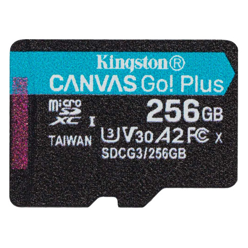 фото Карта памяти microsdxc uhs-i u3 kingston canvas go! plus 256 гб, 170 мб/с, class 10, sdcg3/256gbsp, 1 шт.