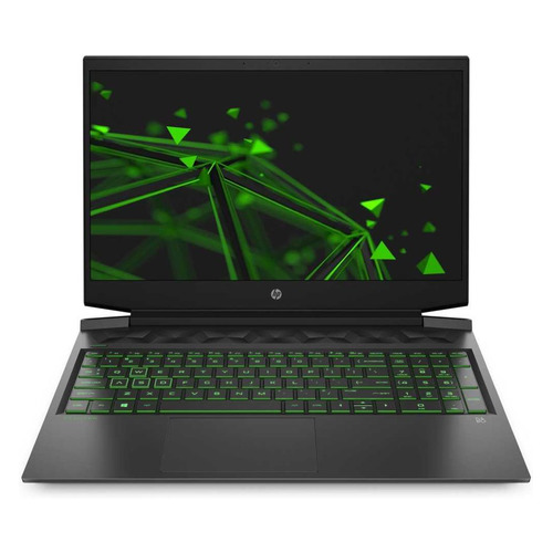 фото Ноутбук hp pavilion gaming 16-a0018ur, 16.1", ips, intel core i5 10300h 2.5ггц, 16гб, 1000гб, 256гб ssd, nvidia geforce gtx 1650 - 4096 мб, free dos, 22q54ea, черный/зеленый