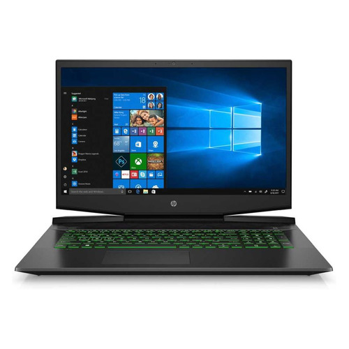 фото Ноутбук hp pavilion gaming 17-cd1058ur, 17.3", ips, intel core i7 10750h 2.6ггц, 16гб, 512гб ssd, nvidia geforce gtx 1650 ti - 4096 мб, windows 10, 22q94ea, черный/зеленый