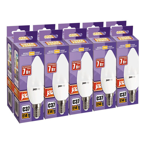 

Упаковка ламп JAZZWAY PLED-SP 7Вт, 560lm, 30000ч, 3000К, E14, 10 шт. [1027818]