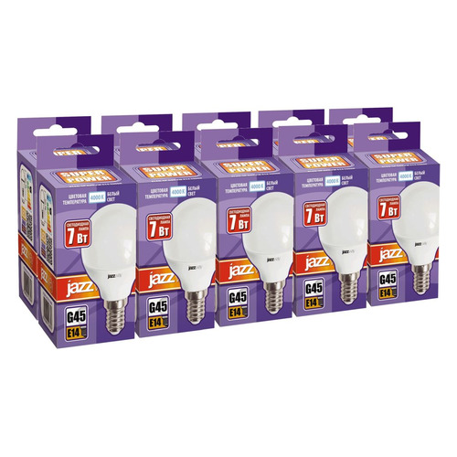 

Упаковка ламп JAZZWAY PLED-SP 7Вт, 560lm, 30000ч, 4000К, E14, 10 шт. [5018945]
