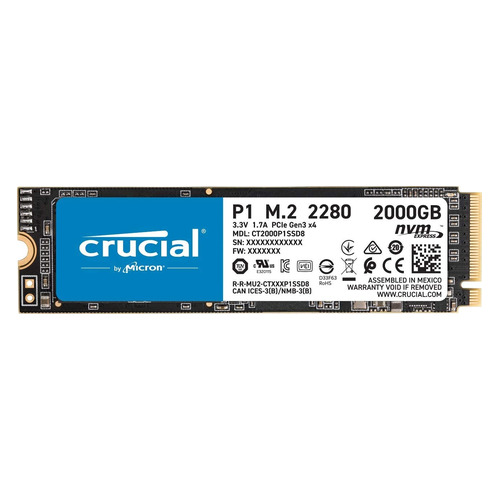 

SSD накопитель CRUCIAL P2 CT2000P1SSD8 2ТБ, M.2 2280, PCI-E x4, NVMe, CT2000P1SSD8