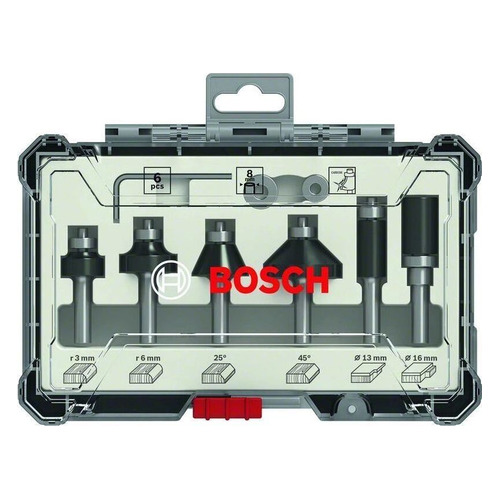 

Набор фрез Bosch 2607017469, по дереву, 8мм, 6шт, 2607017469