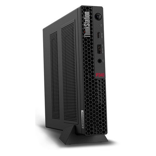 фото Рабочая станция lenovo thinkstation p340 tiny, intel core i7 10700t, ddr4 16гб, 512гб(ssd), nvidia quadro p1000 - 4096 мб, windows 10 professional, черный [30df002aru]