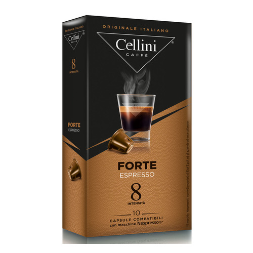 фото Кофе капсульный cellini forte espresso, капсулы, совместимые с кофемашинами nespresso®, крепость 8, 10 шт