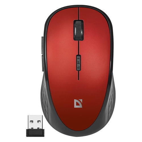 

Мышь Defender Hit MM-415, оптическая, беспроводная, USB, красный [52415], MM-415