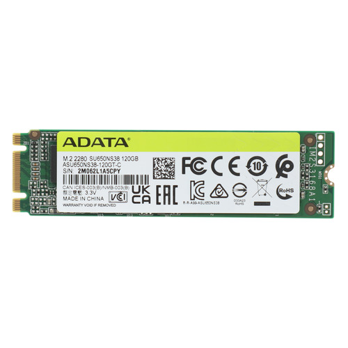 

SSD накопитель A-Data Ultimate SU650 ASU650NS38-120GT-C 120ГБ, M.2 2280, SATA III, ASU650NS38-120GT-C