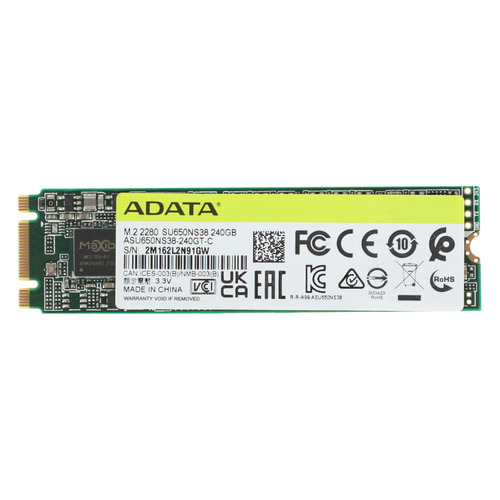 

SSD накопитель A-Data Ultimate SU650 ASU650NS38-240GT-C 240ГБ, M.2 2280, SATA III, ASU650NS38-240GT-C