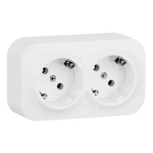 

Блок силов. (2 розетки) Legrand Quteo (782223) зазем. штор. IP20 белый