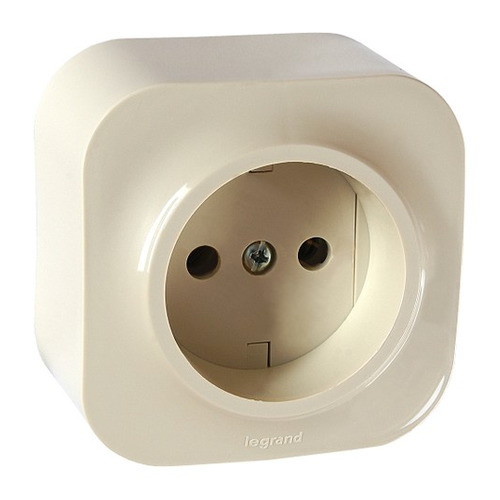 

Розетка силов. Legrand Quteo (782240) откр. IP20 слоновая кость