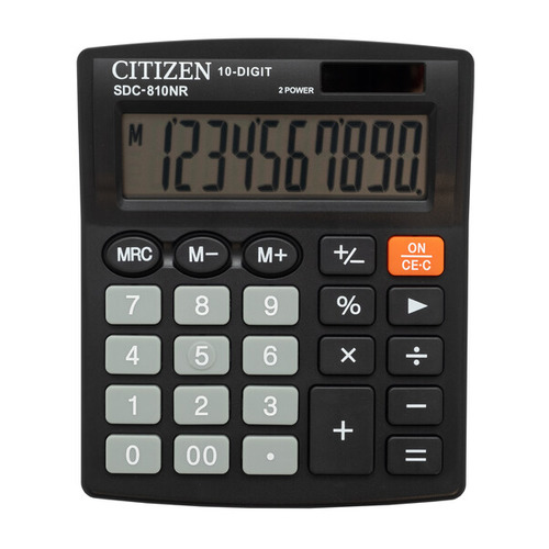 

Калькулятор Citizen SDC-810NR, 10-разрядный, черный, SDC-810NR