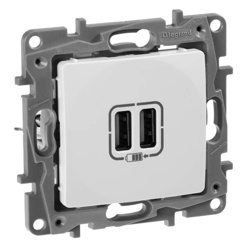 

Розетка USB Legrand Etika (672294) скрыт. белый