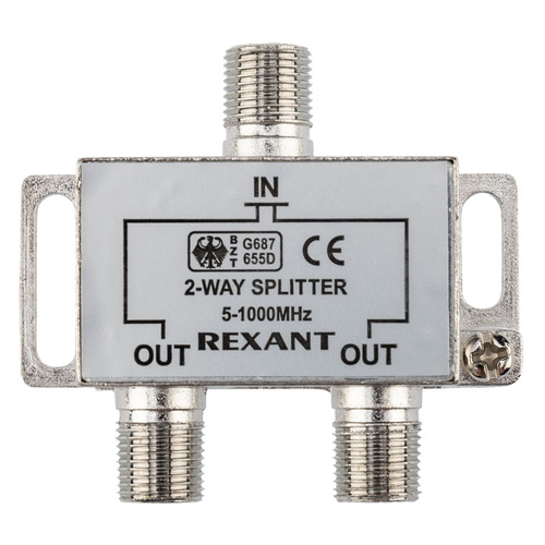 

Сплиттер антенный REXANT 05-6001, F-TV(f) - серебристый, 05-6001