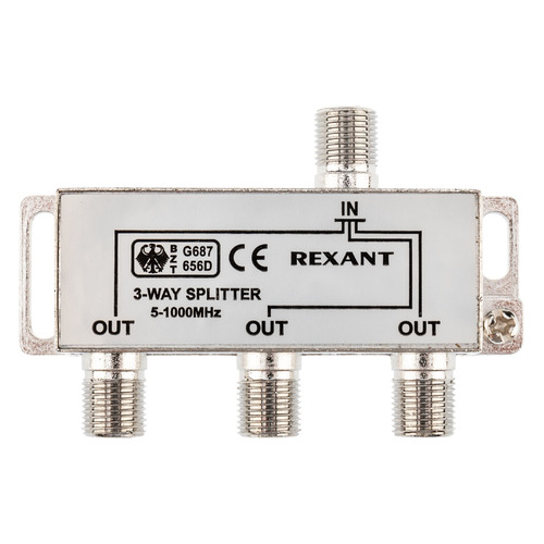 

Сплиттер антенный REXANT 05-6002, F-TV(f) - серебристый, 05-6002