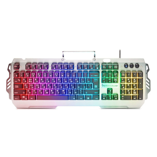 

Клавиатура Defender Renegade GK-640DL, USB, c подставкой для запястий, серебристый мятный [45640], Серебристый и черный, Renegade GK-640DL
