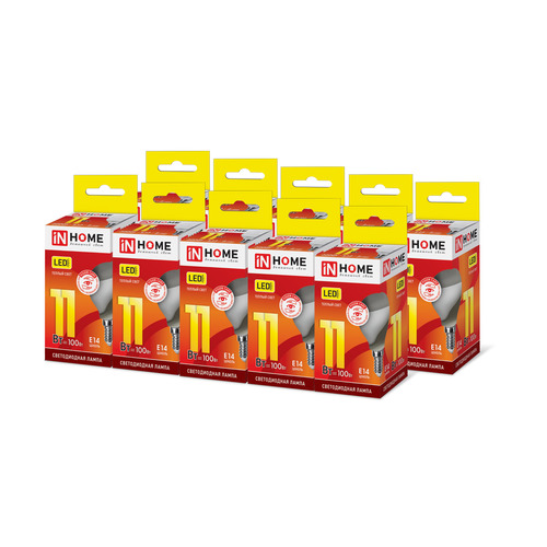 

Упаковка ламп LED INHOME E14, шар, 11Вт, 3000К, белый теплый, LED-VC, 10 шт., LED-VC