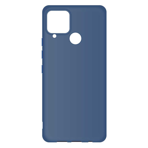 фото Чехол (клип-кейс) borasco microfiber case, для realme c15, синий [39309]