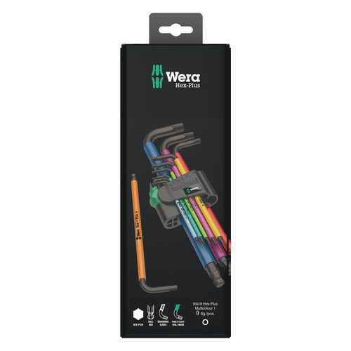 

Набор ключей WERA 950/9 Hex-Plus Multicolour BlackLaser 1, 9 предметов [we-073593], 950/9 Hex-Plus Multicolour BlackLaser 1