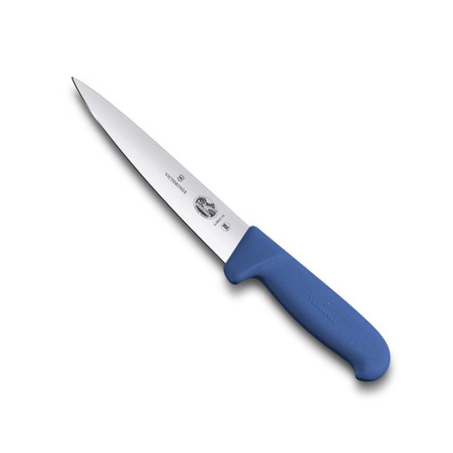 фото Нож кухонный victorinox fibrox (5.5602.16) стальной разделочный лезв.160мм прямая заточка синий