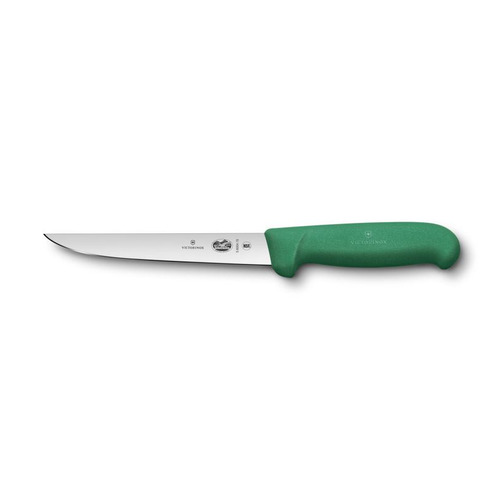 фото Нож кухонный victorinox fibrox (5.6004.15) стальной обвалочный лезв.150мм прямая заточка зеленый