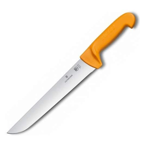 

Нож кухонный Victorinox Swibo, разделочный, для мяса, 210мм, заточка прямая, стальной, желтый [5.8431.21], Swibo