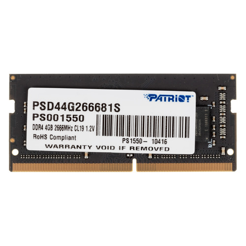 фото Модуль памяти patriot signature psd44g266681s ddr4 - 4гб 2666, so-dimm, ret