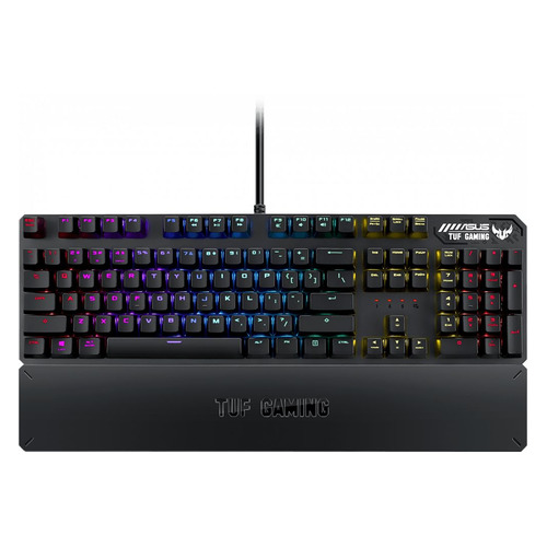

Клавиатура ASUS TUF Gaming K3, USB, c подставкой для запястий, черный [90mp01q0-bkra00], TUF Gaming K3