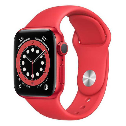 фото Смарт-часы apple watch series 6 40мм, красный / красный [m00a3ru/a]