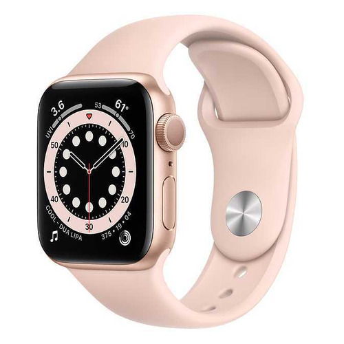 фото Смарт-часы apple watch series 6 44мм, золотистый / розовый песок [m00e3ru/a]