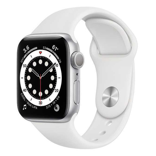 фото Смарт-часы apple watch series 6 44мм, серебристый / белый [m00d3ru/a]