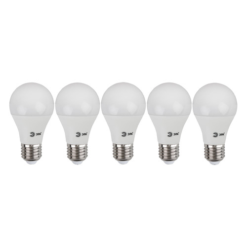 

Упаковка ламп LED ЭРА E27, груша, 12Вт, 4000К, белый нейтральный, ECO LED A60-12W-840-E27, 5 шт. [б0030027], ECO LED A60-12W-840-E27