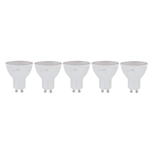 фото Упаковка ламп led эра gu10, спот, 5вт, 2700к, белый теплый, eco led mr16-5w-827-gu10, 5 шт. [б0019062]