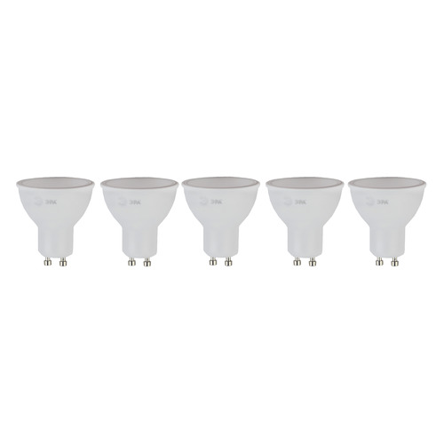 фото Упаковка ламп led эра gu10, спот, 7вт, 2700к, белый теплый, eco led mr16-7w-827-gu10, 5 шт. [б0040874]