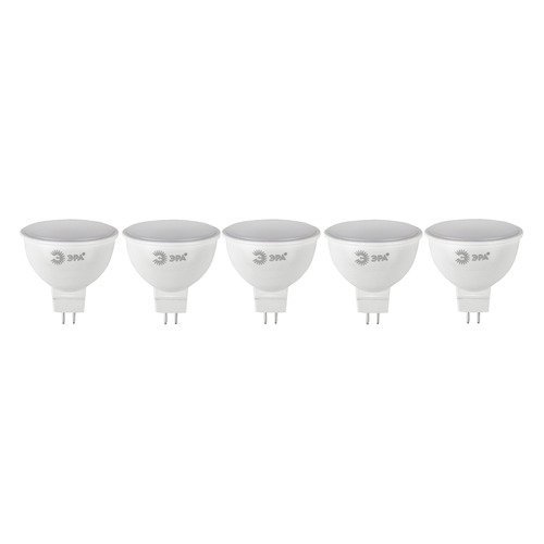 

Упаковка ламп LED ЭРА GU5.3, спот, 7Вт, 4000К, белый нейтральный, ECO LED MR16-7W-840-GU5.3, 5 шт. [б0040875], ECO LED MR16-7W-840-GU5.3